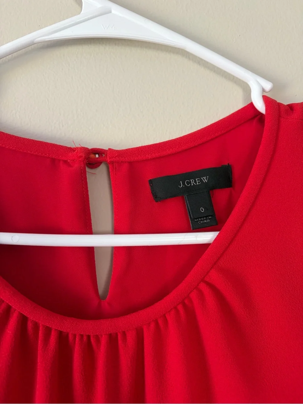 J. Crew Bright Red Cap-Sleeve Dress